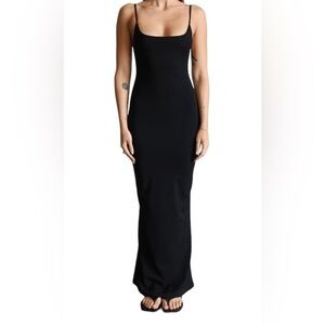 Salty Feels Right Bodycon Maxi Dress Sz L Black Sultry Sexy Cocktail Date Nite